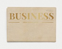 Vintage business newspaper, front page with design space