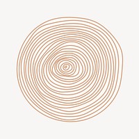 Brown spiral round shape collage element, modern design psd