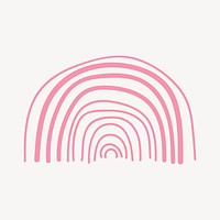 Pink rainbow doodle shape, abstract design