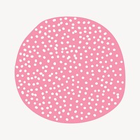 Pink dotted  patterned, round shape collage element, modern design