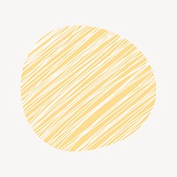 Yellow abstract round shape collage element, modern design psd