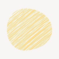 Yellow abstract round shape collage element, modern design