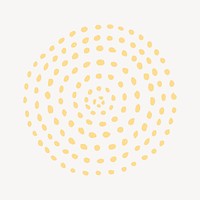 Yellow dots round shape collage element, modern design psd