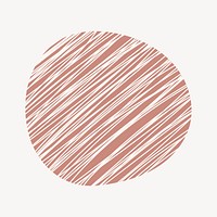 Pink round shape collage element, modern design psd