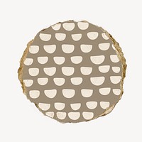 Memphis round shape, torn paper design