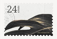 Aesthetic monstera leaf postage stamp, ephemera botanical collage element psd