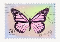 Butterfly postage stamp, aesthetic animal graphic