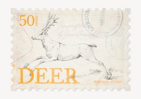 Deer postage stamp, animal graphic image