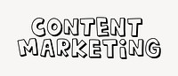Content marketing word, handwritten typography