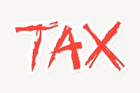 Tax word sticker typography