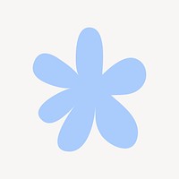 Blue flower sticker, cute shape vector