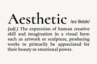 Aesthetic editable definition, dictionary word psd