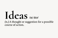Ideas definition, dictionary word typography