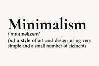 Minimalism definition, dictionary word typography