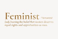 Feminist definition, gold dictionary word