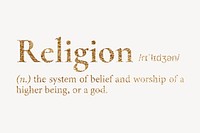 Religion definition, gold dictionary word
