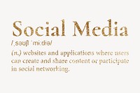 Social media definition, gold dictionary word