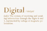 Digital definition, gold dictionary word