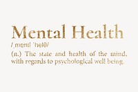 Mental health definition, gold dictionary word
