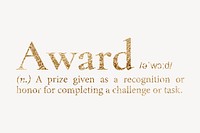 Award definition, gold dictionary word