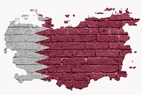 Qatar's flag, brick wall texture, off white design