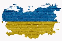 Ukrainian flag, brick wall texture, off white design