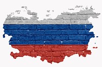 Russia's flag, brick wall texture, off white design
