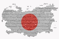 Japan's flag, brick wall texture, off white design
