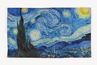 Waving Vincent Van Gogh's The Starry Night flag, famous artwork remixed by rawpixel.