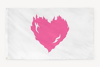 Pink burning heart flag, Valentine concept