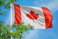 Canada flag, blue sky design