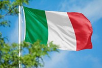 Italy flag, blue sky design