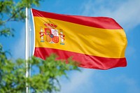 Spain flag, blue sky design