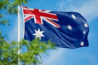 Australia flag, blue sky design