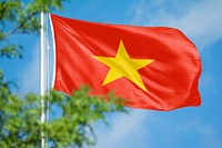 Vietnam flag, blue sky design