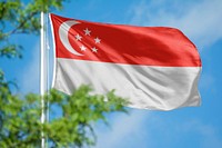 Singapore flag, blue sky design