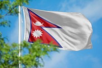 Nepal flag, blue sky design