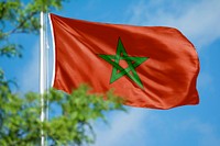 Morocco flag, blue sky design