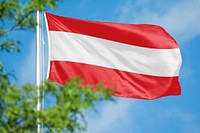 Austria flag, blue sky design