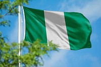 Nigeria flag, blue sky design