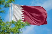 Qatar flag, blue sky design