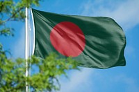 Bangladesh flag, blue sky design