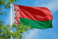Belarus flag, blue sky design