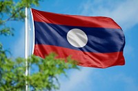 Laos flag, blue sky design