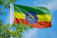 Ethiopia flag, blue sky design