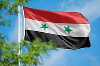 Syria flag, blue sky design