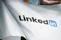 Linkedin icon flag, social media. 30 MAY 2022 - BANGKOK, THAILAND