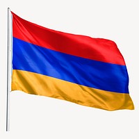 Waving Armenia flag, national symbol graphic