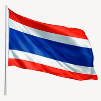 Waving Thailand flag, national symbol graphic