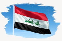 Waving Iraq flag, brush stroke, national symbol graphic